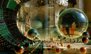 floating sphere plaza landscape art