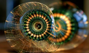 glass nautilus landscape art