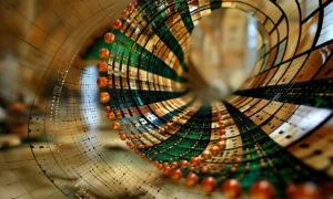 paper spiral lens landscape art