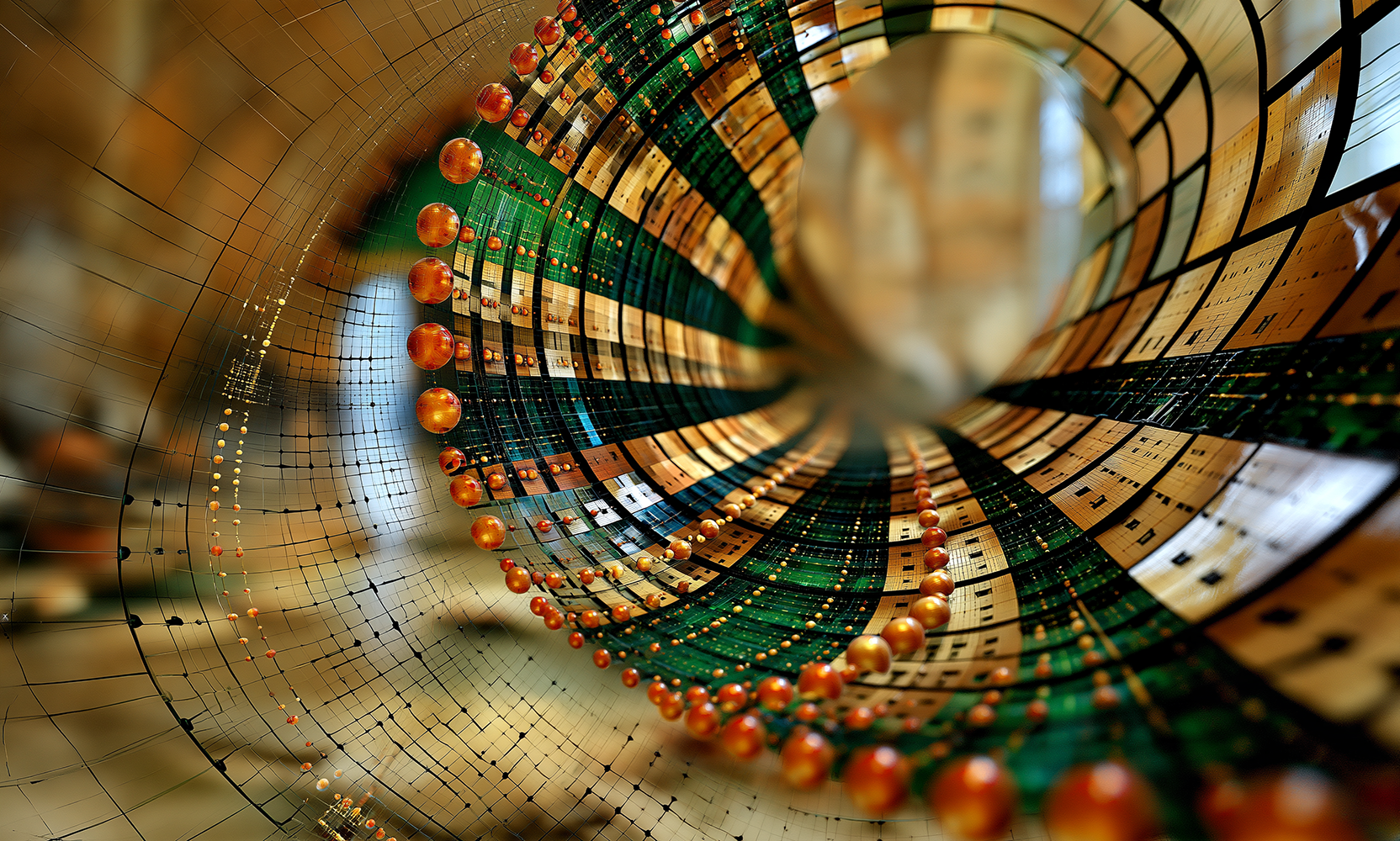 paper spiral lens landscape art