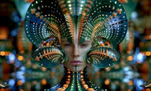 shell ear mask landscape art