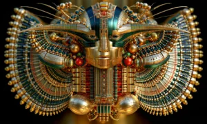 golden moth idol landscape art