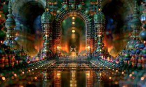 twin spire gateway landscape art