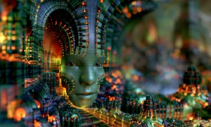green skin archway landscape art