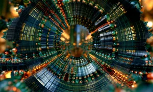 radial city lens landscape art