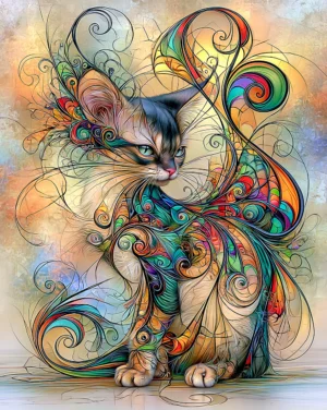 rose ear dandy cat art