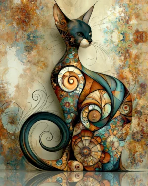 nautilus cat portrait art