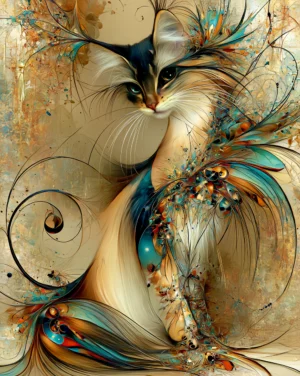 willow whisker cat portrait art