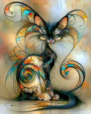 heart ear imp cat art