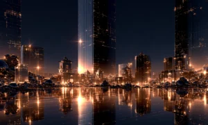 star glint tower shore landscape art