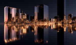 mirror slab waterfront landscape art