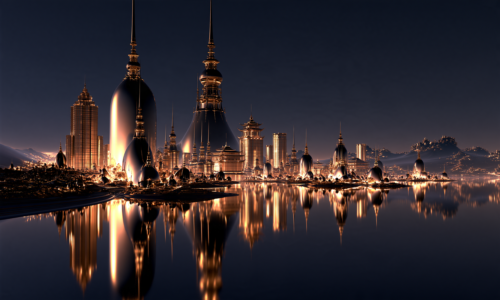 onion dome spire skyline landscape art