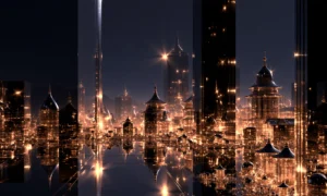 spire light quarter landscape art