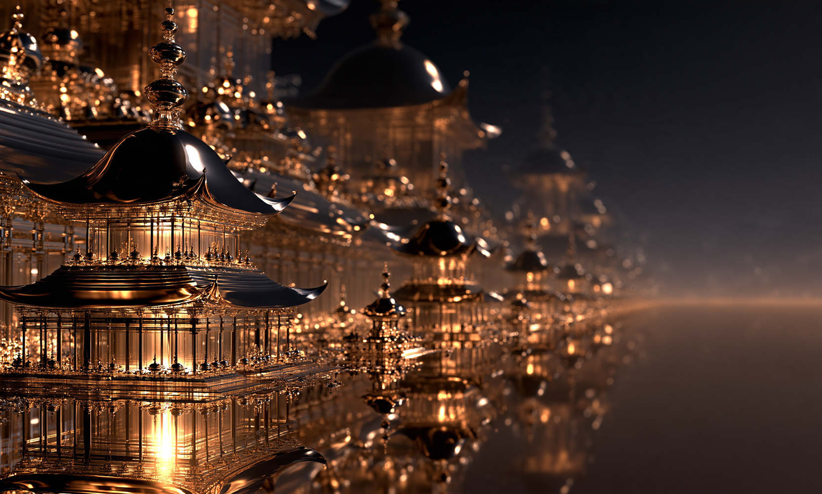 golden roof foreground landscape art