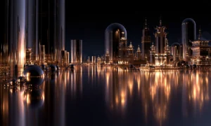 glass capsule spire bay landscape art