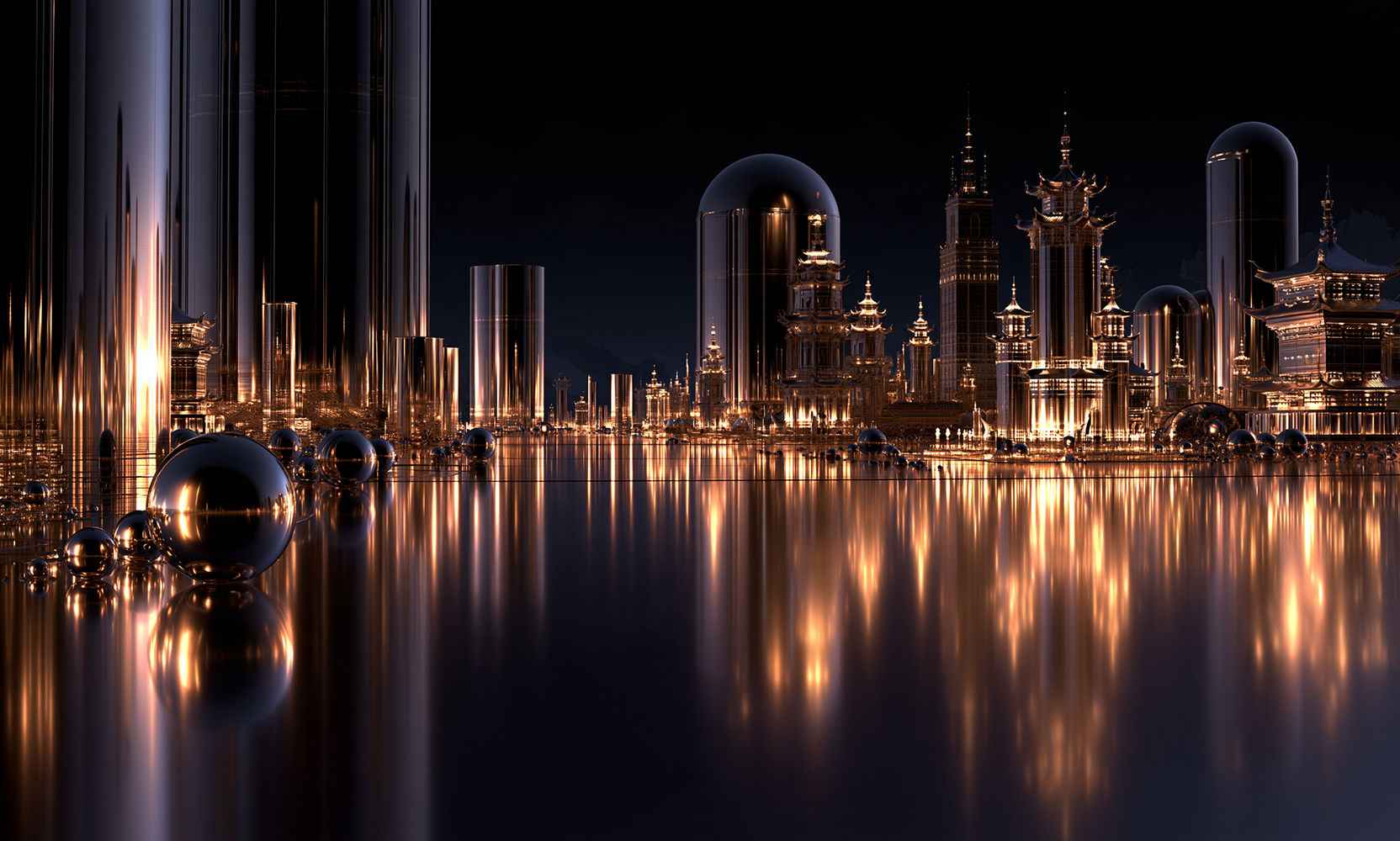 glass capsule spire bay landscape art