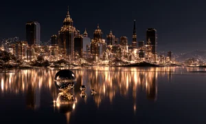 orb on the water landscape art