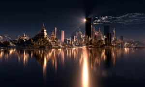 ray of light over the hills landscape art