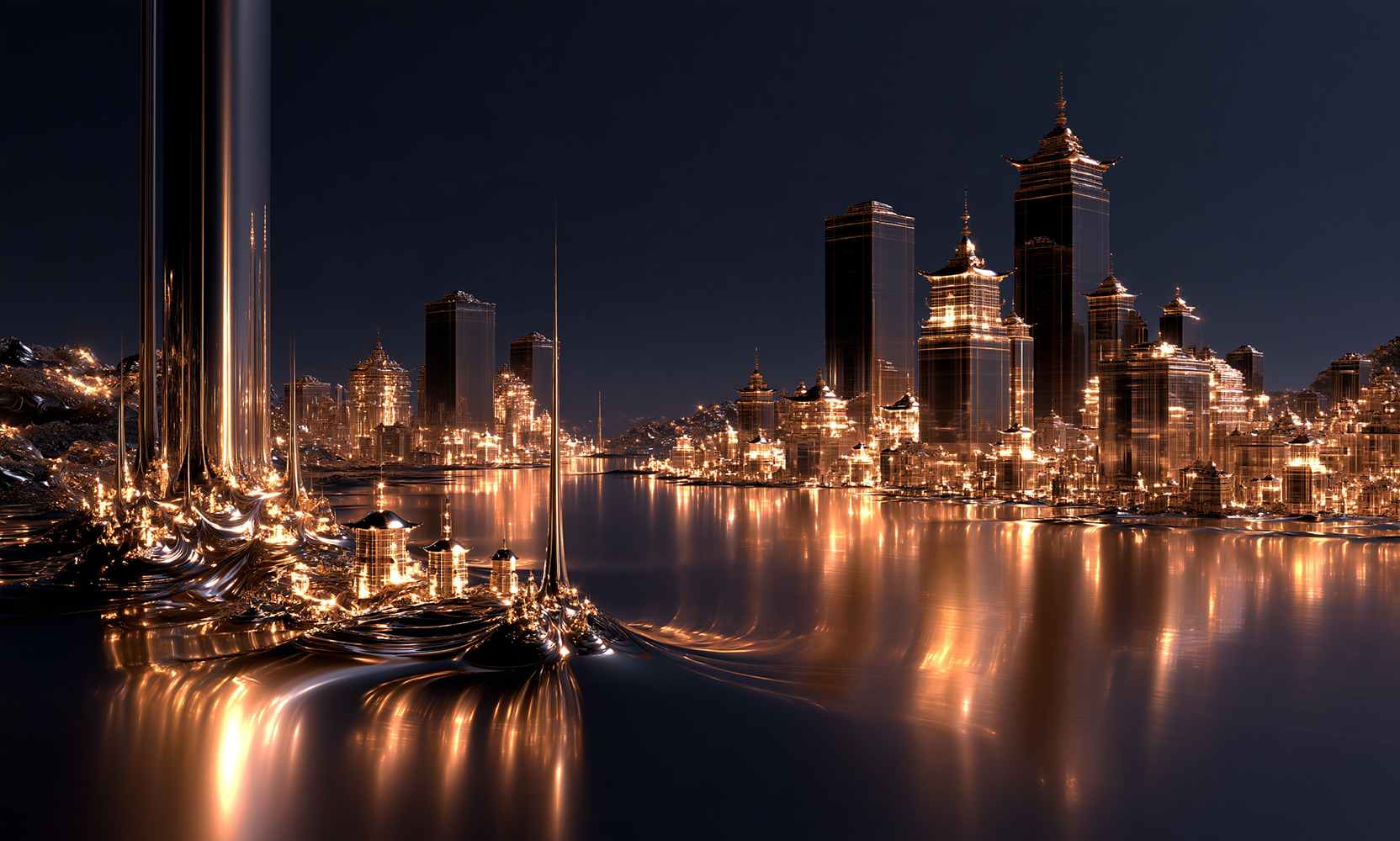 ribbon waves waterfront landscape art