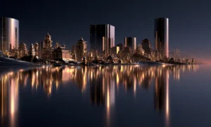 pillar quay at dusk landscape art