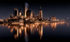 capsule dome skyline landscape art