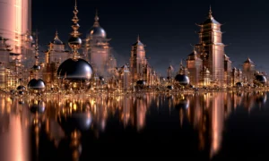 sphere spire pagoda quarter landscape art