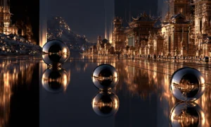 lamp orb plaza landscape art