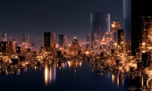 rose skyline gleam landscape art
