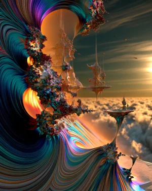 floating bowl beacon portrait art