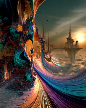 hanging lantern cave portrait art
