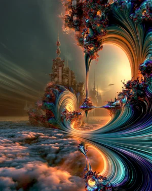 hourglass spiral pass portrait art