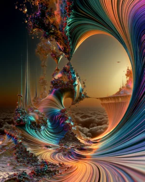 great ring over the clouds portrait art