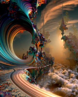 looping road orbit portrait art