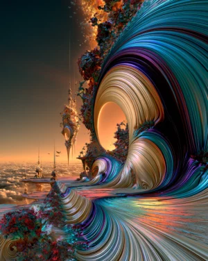 sunwheel wave portrait art