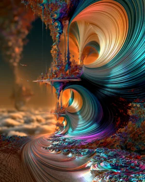 doorway of spiral fire portrait art