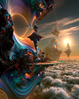 hourglass sun drift portrait art
