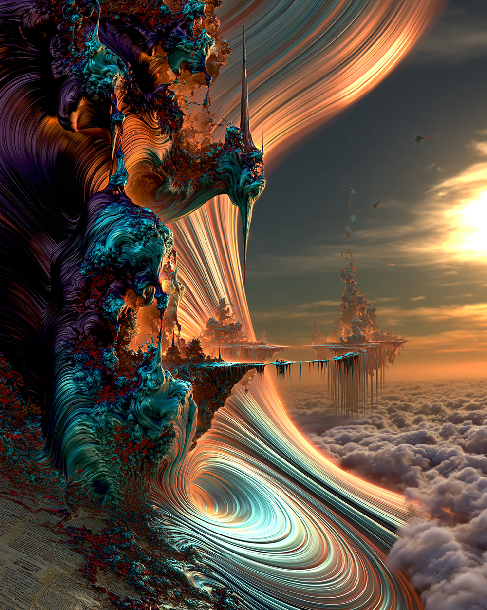 slanted pillar sun glare portrait art