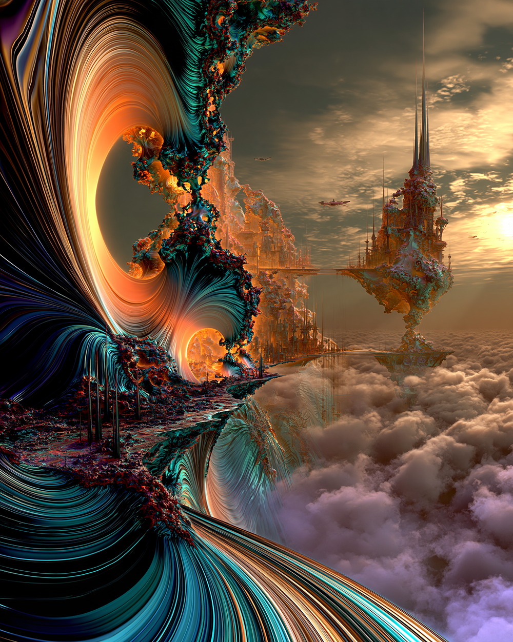 orange shell gateway portrait art