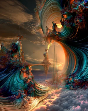 glowing moon alcove portrait art