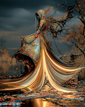 twig branch cape portrait art