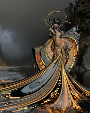 dusk whirl cape portrait art