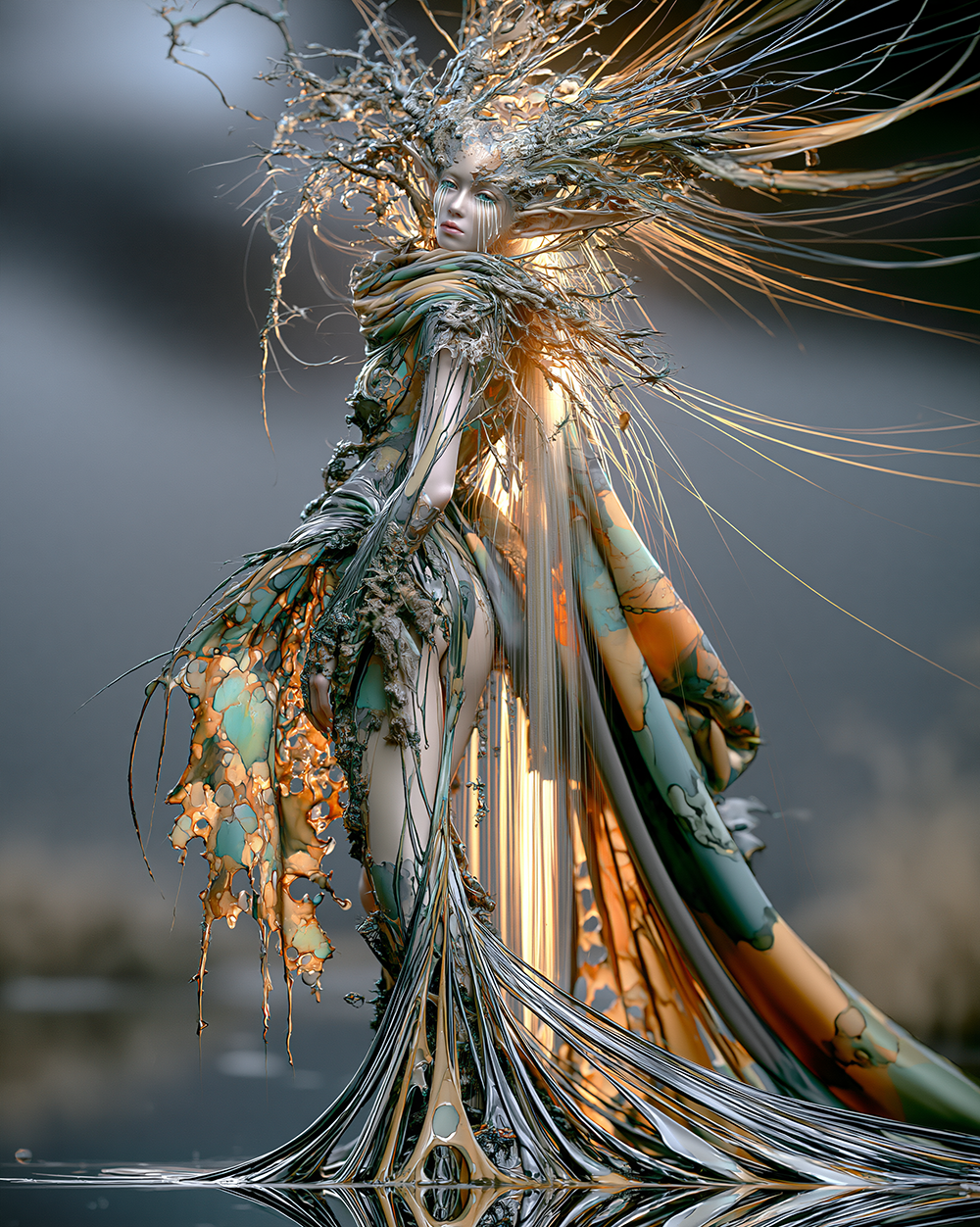 frost thorn crown portrait art