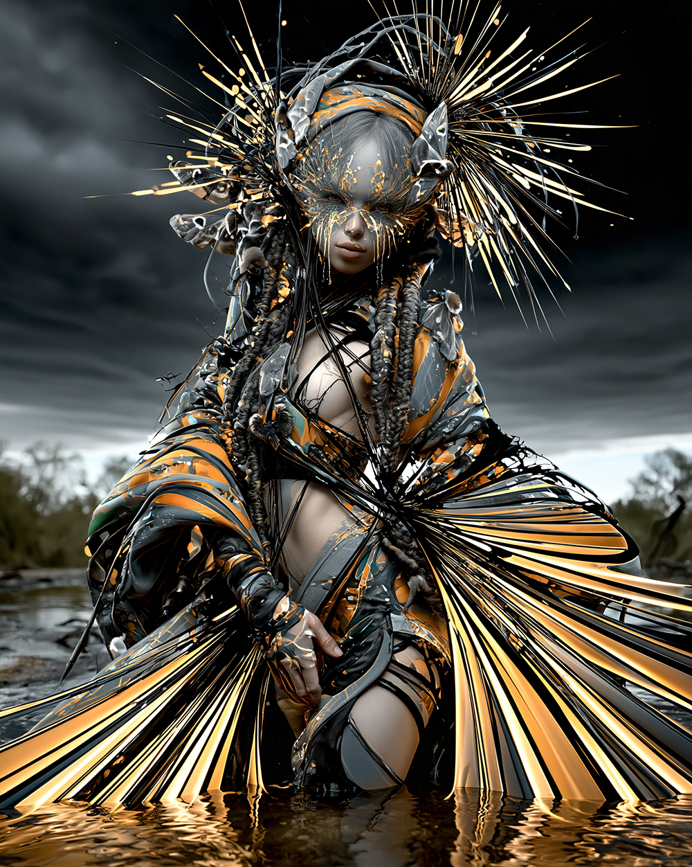 spiked halo armor portrait art