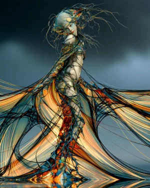 bare branch torso portrait art