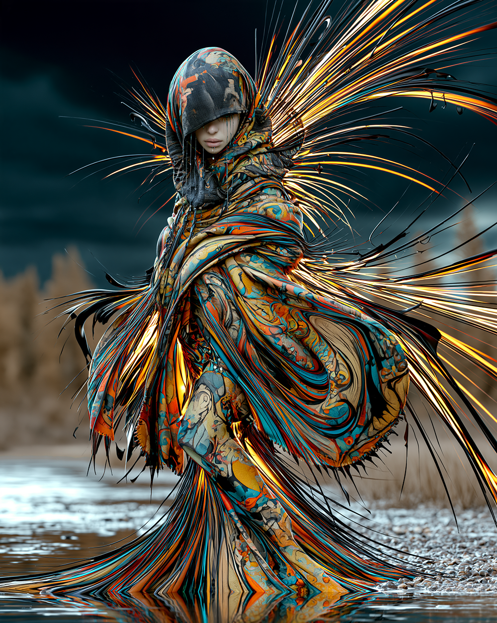 hood spike mist portrait art