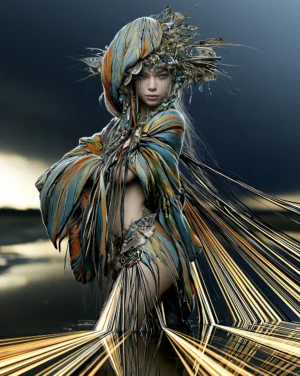 cowl and thread cape portrait art