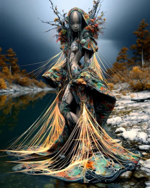 pine lake veil portrait art