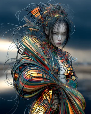 stained glass wrap portrait art