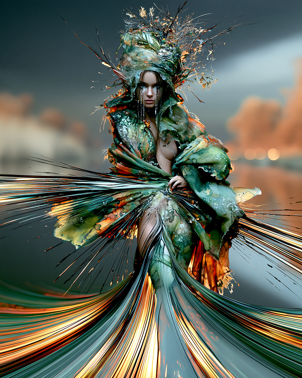 jade stag wanderer portrait art