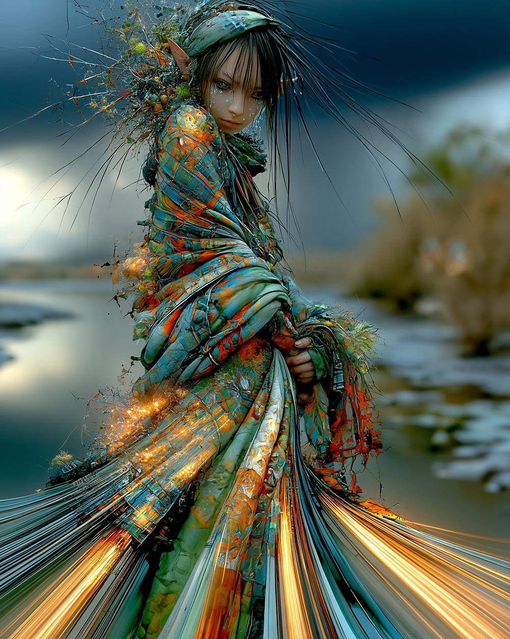 lakeshore quilt wrap portrait art